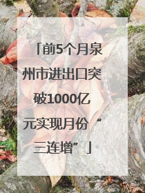 前5个月泉州市进出口突破1000亿元实现月份“三连增”