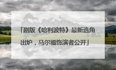 剧版《哈利波特》最新选角出炉，马尔福饰演者公开
