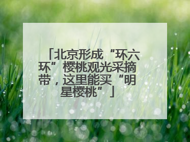 北京形成“环六环”樱桃观光采摘带，这里能买“明星樱桃”