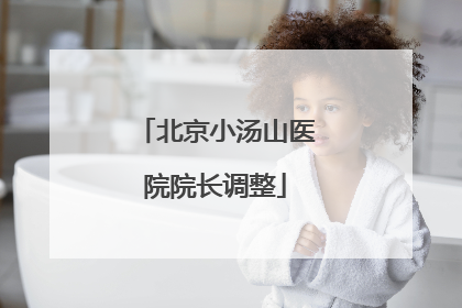 北京小汤山医院院长调整