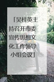 吴桂英主持召开市委宣传思想文化工作领导小组会议