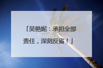 吴艳妮：承担全部责任，深刻反省！