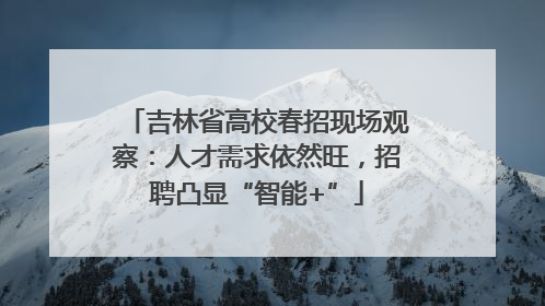 吉林省高校春招现场观察：人才需求依然旺，招聘凸显“智能+”