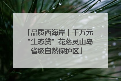 品质西海岸｜千万元“生态贷”花落灵山岛省级自然保护区