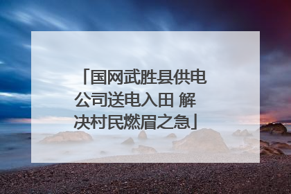 国网武胜县供电公司送电入田 解决村民燃眉之急