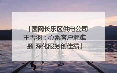 国网长乐区供电公司王雪羽：心系客户解难题 深化服务创佳绩