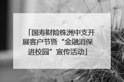 国寿财险株洲中支开展客户节暨“金融消保进校园”宣传活动