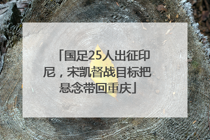 国足25人出征印尼，宋凯督战目标把悬念带回重庆