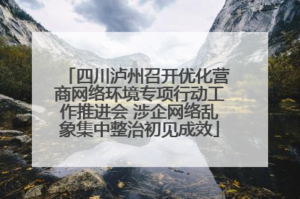 四川泸州召开优化营商网络环境专项行动工作推进会 涉企网络乱象集中整治初见成效