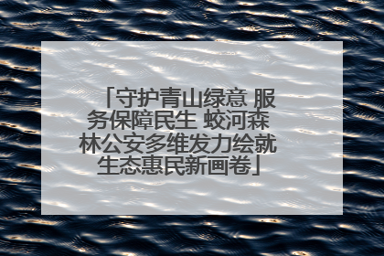 守护青山绿意 服务保障民生 蛟河森林公安多维发力绘就生态惠民新画卷