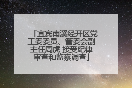宜宾南溪经开区党工委委员、管委会副主任周虎 接受纪律审查和监察调查