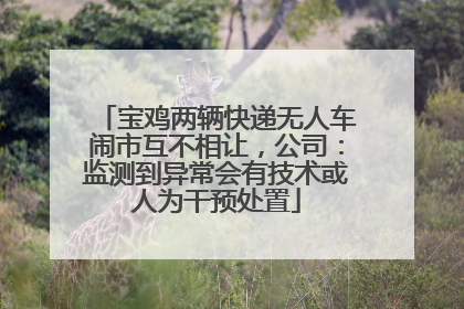 宝鸡两辆快递无人车闹市互不相让，公司：监测到异常会有技术或人为干预处置