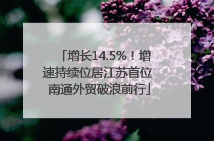 增长14.5%！增速持续位居江苏首位 南通外贸破浪前行