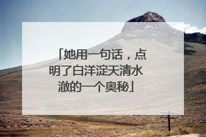 她用一句话，点明了白洋淀天清水澈的一个奥秘