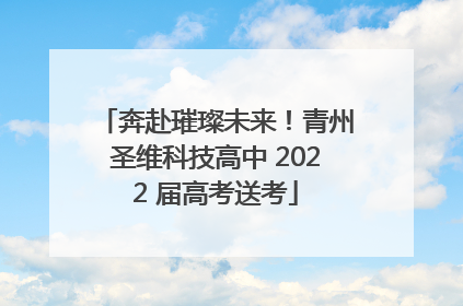 奔赴璀璨未来！青州圣维科技高中 2022 届高考送考