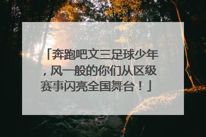 奔跑吧文三足球少年，风一般的你们从区级赛事闪亮全国舞台！