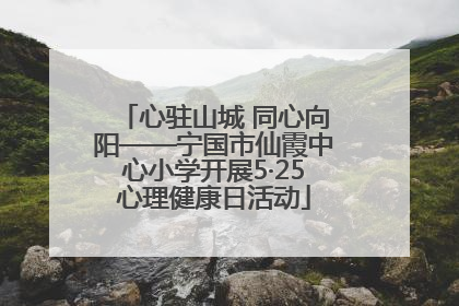 心驻山城 同心向阳——宁国市仙霞中心小学开展5·25心理健康日活动