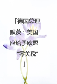 德国总理默茨：美国应给予欧盟“零关税”