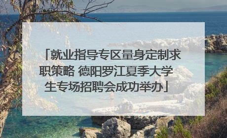 就业指导专区量身定制求职策略 德阳罗江夏季大学生专场招聘会成功举办