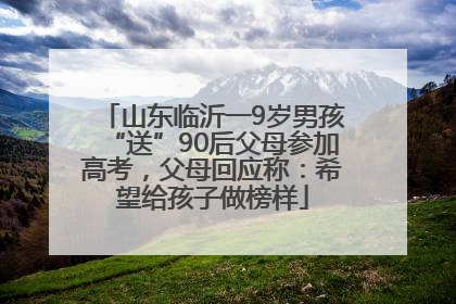山东临沂一9岁男孩“送”90后父母参加高考，父母回应称：希望给孩子做榜样