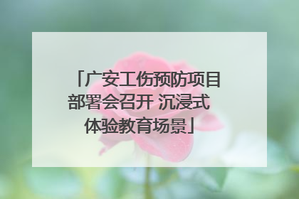广安工伤预防项目部署会召开 沉浸式体验教育场景