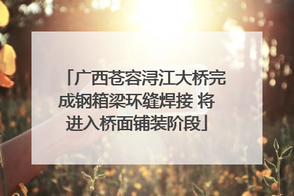 广西苍容浔江大桥完成钢箱梁环缝焊接 将进入桥面铺装阶段