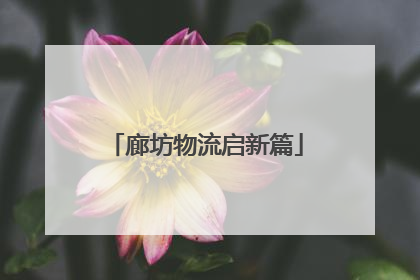 廊坊物流启新篇