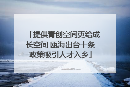 提供青创空间更给成长空间 瓯海出台十条政策吸引人才入乡