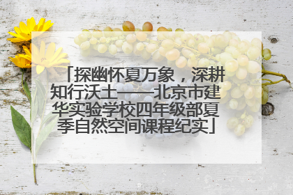 探幽怀夏万象，深耕知行沃土——北京市建华实验学校四年级部夏季自然空间课程纪实