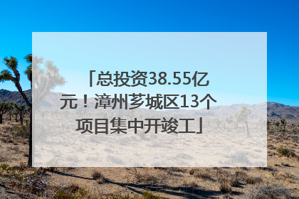 总投资38.55亿元！漳州芗城区13个项目集中开竣工