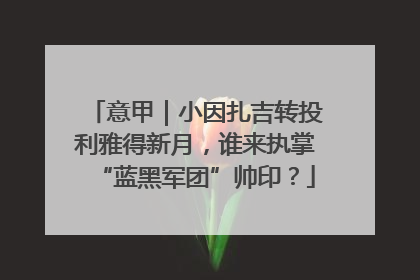 意甲｜小因扎吉转投利雅得新月，谁来执掌“蓝黑军团”帅印？