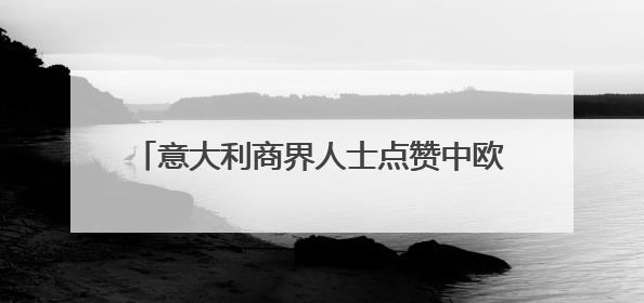 意大利商界人士点赞中欧绿色合作蕴藏黄金机遇