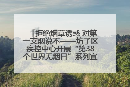 拒绝烟草诱惑 对第一支烟说不——坊子区疾控中心开展“第38个世界无烟日”系列宣传义诊活动