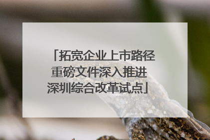 拓宽企业上市路径 重磅文件深入推进深圳综合改革试点