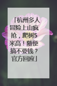 杭州多人冒险上山疯抢，爬树5米高！随便摘不要钱？官方回应