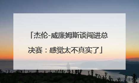 杰伦-威廉姆斯谈闯进总决赛：感觉太不真实了