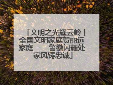 文明之光耀云岭丨全国文明家庭贺丽远家庭——警徽闪耀处 家风铸忠诚