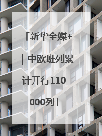 新华全媒+｜中欧班列累计开行110000列