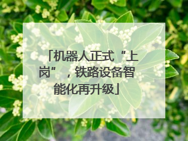 机器人正式“上岗”，铁路设备智能化再升级