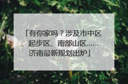 有你家吗？涉及市中区、起步区、南部山区……济南最新规划出炉