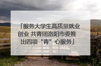 服务大学生高质量就业创业 共青团洛阳市委推出四项“青”心服务