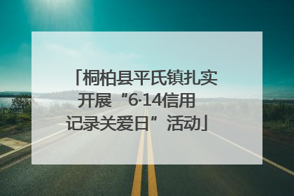 桐柏县平氏镇扎实开展“6·14信用记录关爱日”活动