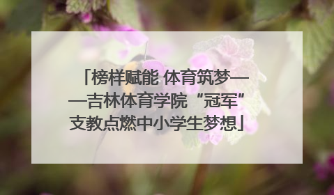 榜样赋能 体育筑梦——吉林体育学院“冠军”支教点燃中小学生梦想