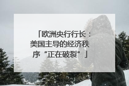 欧洲央行行长：美国主导的经济秩序“正在破裂”