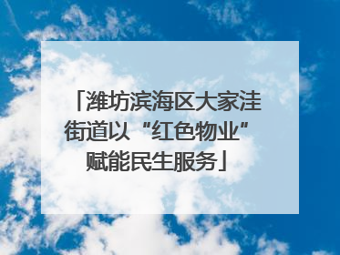 潍坊滨海区大家洼街道以“红色物业”赋能民生服务