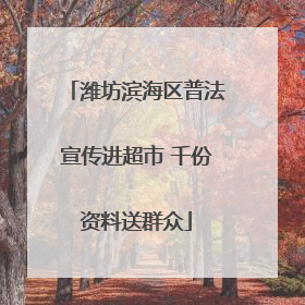 潍坊滨海区普法宣传进超市 千份资料送群众