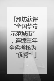 潍坊获评“全国禁毒示范城市”，连续三年全省考核为“优秀”