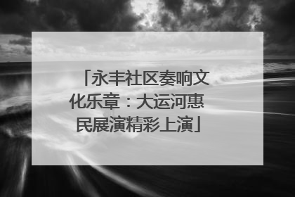 永丰社区奏响文化乐章：大运河惠民展演精彩上演