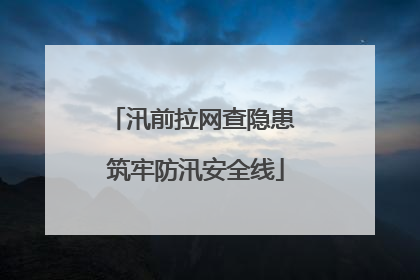 汛前拉网查隐患 筑牢防汛安全线
