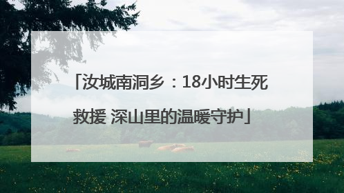 汝城南洞乡：18小时生死救援 深山里的温暖守护